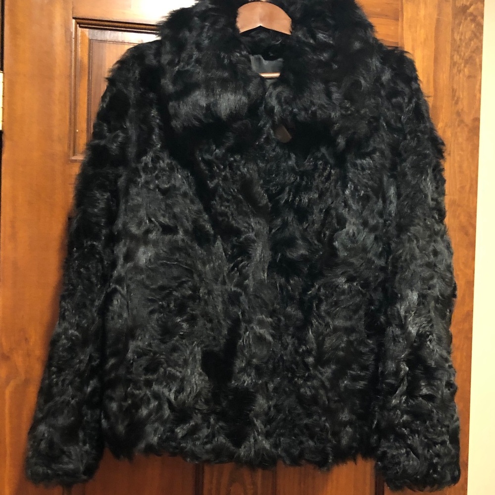 Black fur coat